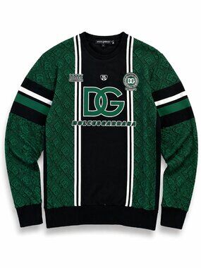 Vintage 2005 Dolce & Gabbana D&G Sport Jersey Top Men’s L Green Black Logo